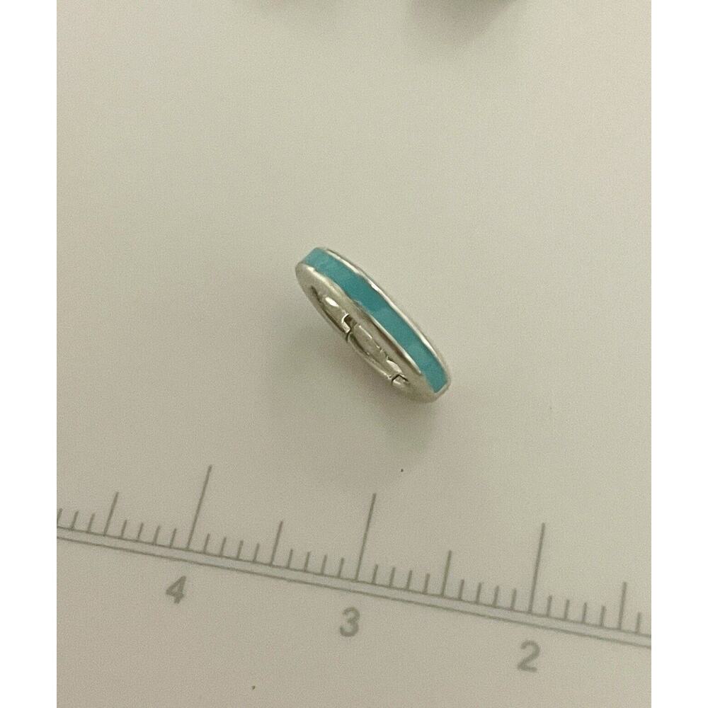 Tiffany & Co Blue Enamel Silver Clasping Jump Ring Extension Pendant Bracelet - Picture 8 of 10